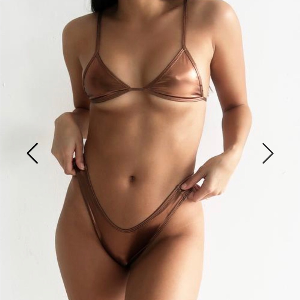 metallic bronze brand new luxury swimsuit